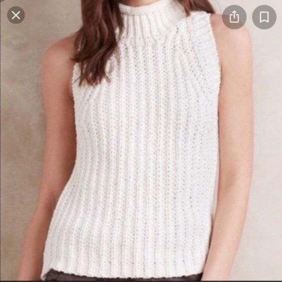 Moth Sweaters - Anthropologie MOTH Rollneck sleeveless knit mockneck